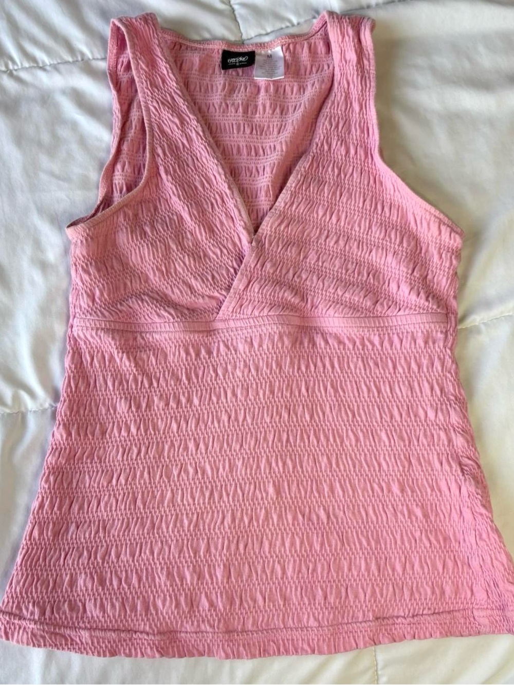 Y2K Mossimo Supply Co. Pink Textured V-Neck Tank